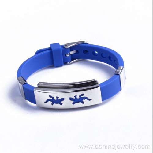 Silicone Titanium Steel Bracelet Jewelry For Couple Lovers